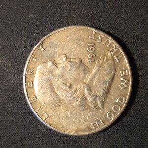 Vintage 1961 Silver Franklin Half Dollar